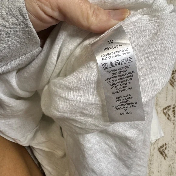 The White Company White Label 100% Linen Button Up Shirt Women's US 6 UK 10 - Picture 3 of 6